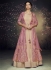 Mauve net and satin silk jacket style gown anarkali suit 3077